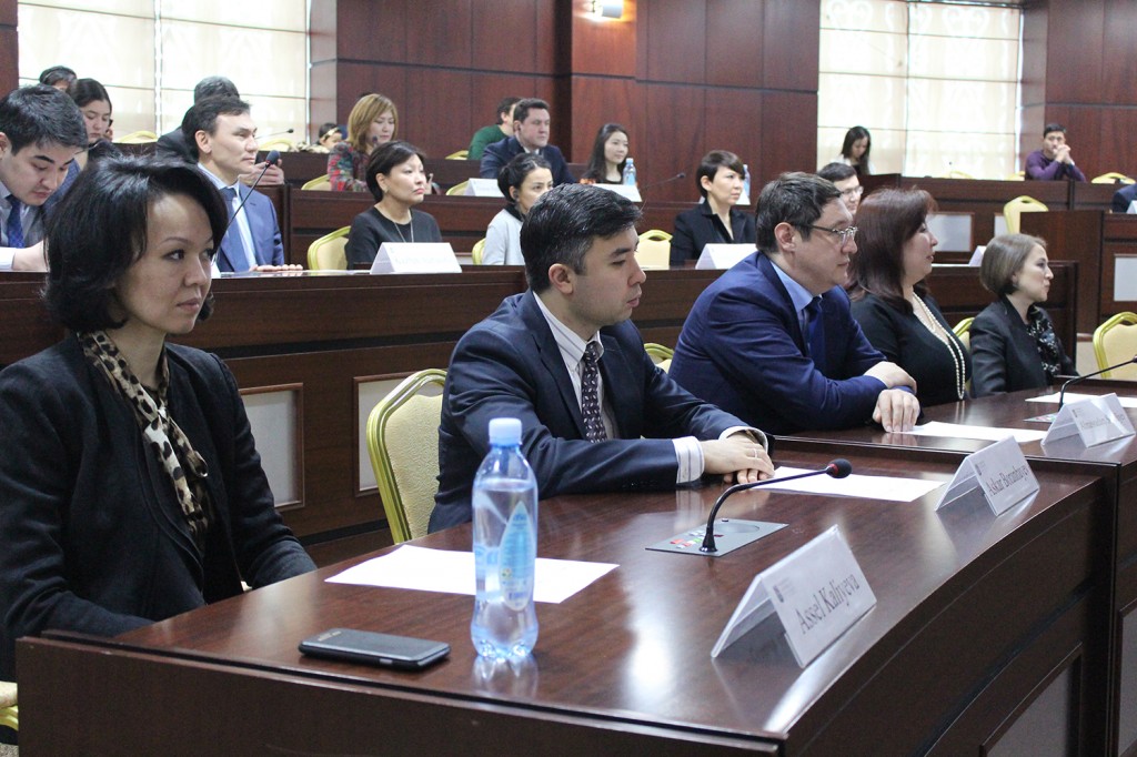 Students from the first cohort of Nazarbayev University's Executive MBA programme in class. 